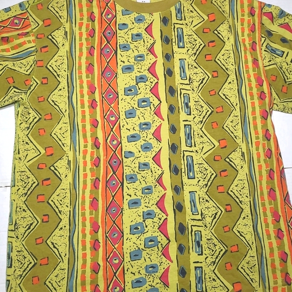 Urban Outfitters Shirt Yellow Geometric Hipster Men's M - Picture 9 of 10